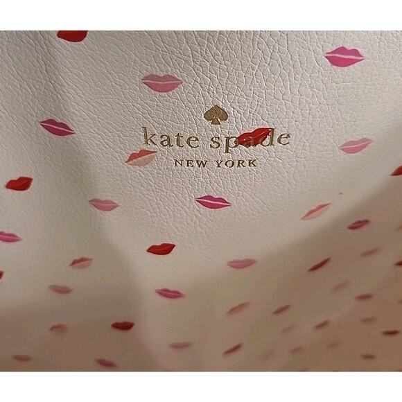 Kate Spade Disney Minnie Mouse Pink Leather Reversible Large Tote Lip Stick Kiss - Picture 5 of 16